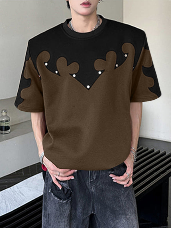 Men's Color Block Short Sleeve T-Shirt SKUL37554