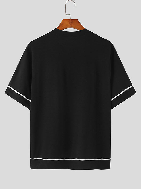 Mens Contrast Detail Knit Short Sleeve T-Shirt SKUK11250
