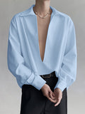 Mens Solid Long Sleeve Casual Shirt SKUK46407
