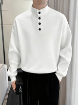 Men's Knit Texture High Neck Long Sleeve Sweater SKUL35120