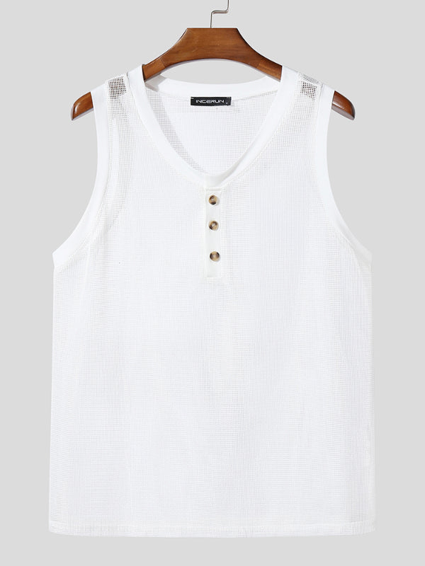 Men's Sheer Mesh Hollow Tank SKUL20941