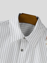 Men's Minimalist Striped Half Sleeve Shirt SKUL28498