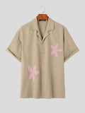Mens Floral Patched Revere Collar Shirt SKUK18344