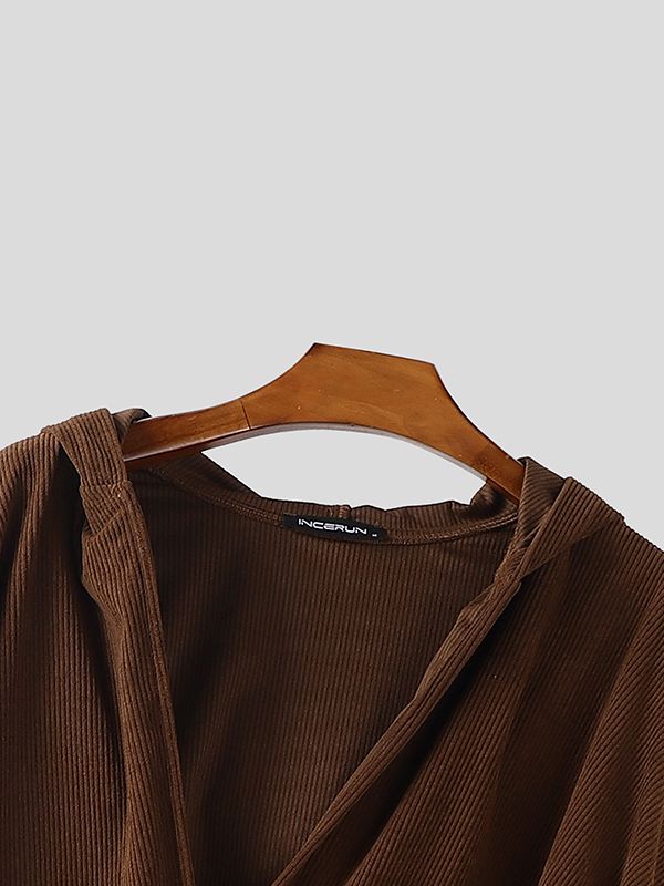 Men's Solid Color Textured Cloak SKUL34058