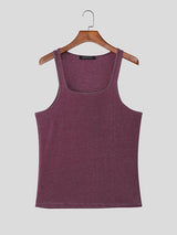 Men's Shiny Square Neck Casual Tank SKUL38050