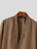 Mens Plaid Metal Button Casual Two Pieces Outfits SKUK45269