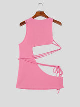 Men's Deconstructed Cut Out Tie Tank SKUL57166