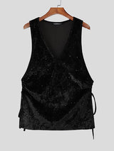 Men's Party Style Shiny Ruched Tank SKUL51937