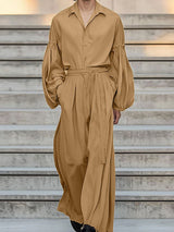 Men's Sheer Drawstring Loose Two Pieces Outfit SKUL36531