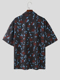 Mens Allover Rose Print Short Sleeve Shirt SKUK51196