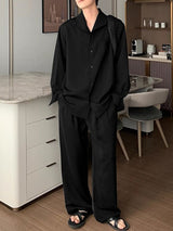 Men's Solid Texture Casual Two Pieces Outfit SKUL30432