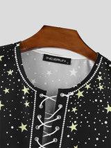 Men's Star Print Cropped Casual Tank SKUL24990