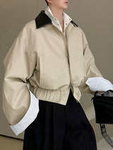 Men's Oversized Cuff Plaid Long Sleeve Jacket SKUL34030