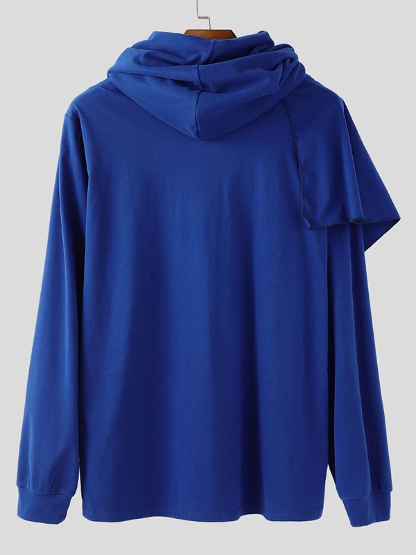 Men's Solid Scarf Neck Long Sleeve T-Shirt SKUL28489