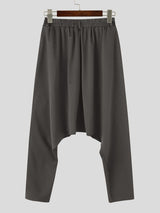 Men's Avant-Garde Darkwear Urban Street Curved Seam Drop-Crotch Tapered Pant SKUL84000