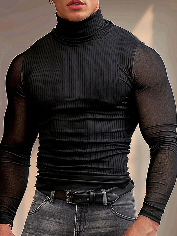 Mens  Sheer Long Sleeve T-Shirt SKUK78487