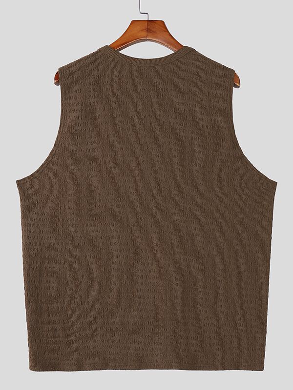 Men's Solid Color Casual Pocket Tank SKUL51254