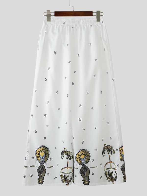 Men's Ethnic Print Ultra-Wide Leg Pant SKUL53147