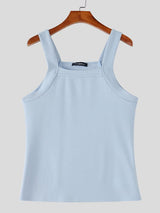 Men's Casual Summer Square Neck Wide Strap Tank SKUL71297