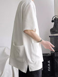 Mens Solid Pocket Design Knit Casual T-Shirt SKUK48223