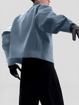 Men's Striped Lapel Cropped Long Sleeve Jacket SKUL37255