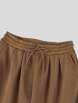 Men's Urban Casual Contrast Color Block Wide Leg Elastic Waist Full Length Pant SKUL82458