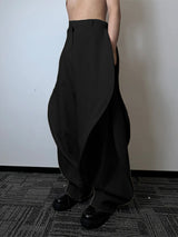 Men's Solid Color Layered Pleated Casual Pant SKUL25109