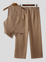 Men's Striped Casual Two Pieces Outfit SKUL21013