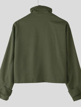 Men's Double Breasted Stand Collar Long Sleeve Jacket SKUL31504