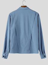 Mens Solid Color Casual Long Sleeve Shirt SKUL06374