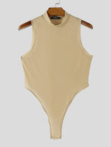 Men's Solid Color Sheer Bodysuit SKUL42441