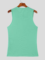 Men's Avant-Garde High-Street Aesthetic Deconstructed Multi-Cutout Ribbed Fitted Muscle Tank SKUL69231