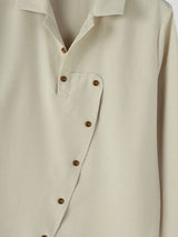 Men's Early Autumn Urban Casual Side Slanted Button Up Clean Fit Long Sleeve Lapel Collar Shirt SKUL81844