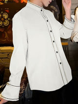 Men's Casual Contrast Color Long Sleeve Shirt SKUL45330