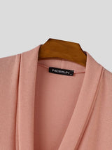 Men's Avant-Garde Shawl Collar Wrap Asymmetrical Slanted Hem Shirt SKUL62050