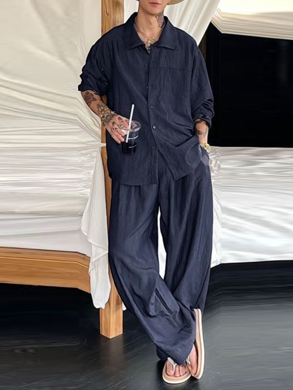 Men's Minimalist Casual Two Pieces Outfit SKUL30680