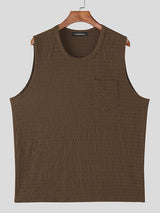 Men's Solid Color Casual Pocket Tank SKUL51254