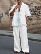 Men's Color Block Trim Two Pieces Outfit SKUL45409