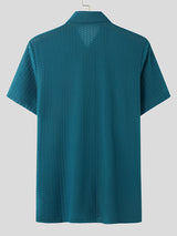 Mens Textured Fitted Short-Sleeve Shirt SKUL02075