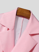 Men's Sheer Mesh Patchwork Long Sleeve Blazer SKUL49993