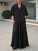 Men's Solid Color Loose Two Pieces Outfit SKUL40285