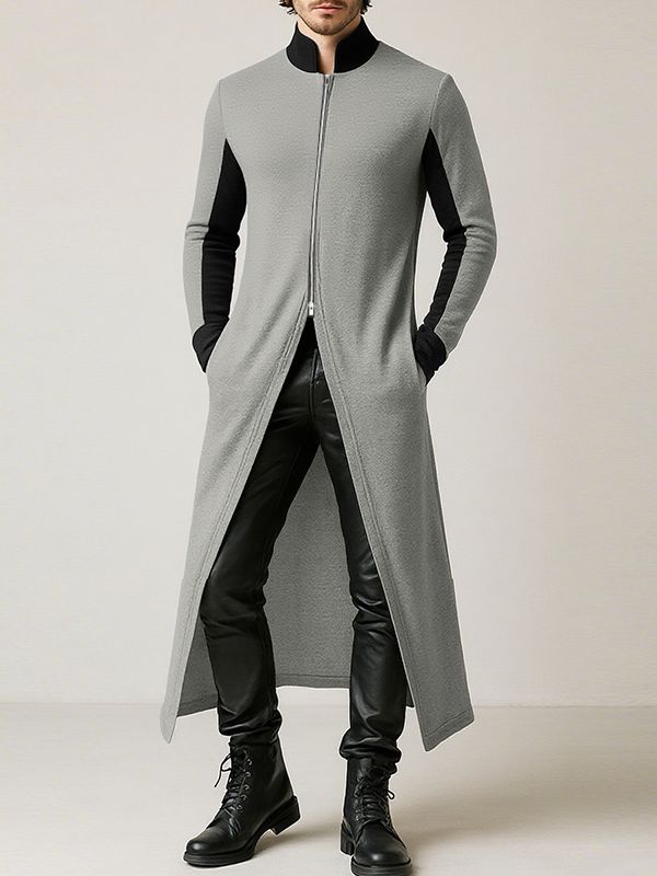 Men's Colorblock Half Zip Long Sleeve Cardigan SKUL30602