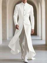 Men's Solid Color Stand Collar Long Sleeve Blazer SKUL24967