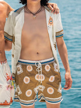 Men's Resort Mediterranean Sun & Snake Print Two Pieces Outfit SKUL67097