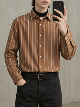 Men's Casual Striped Long Sleeve Shirt SKUL29766