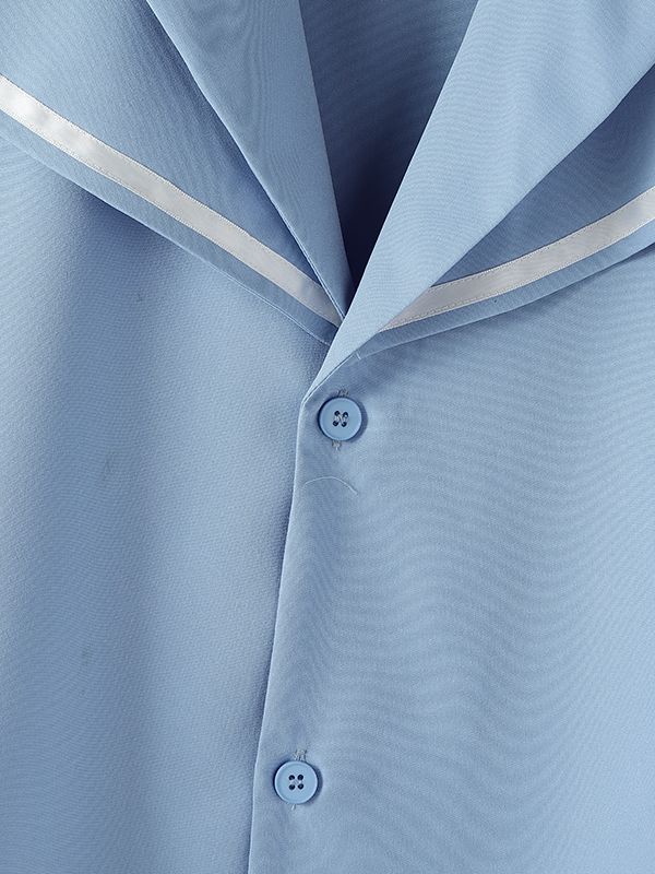 Men's Sailor Collar Contrast Color Short Sleeve Shirt SKUL41297