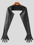 Mens PU Leather Zip Sleeve Crop Top SKUK28454