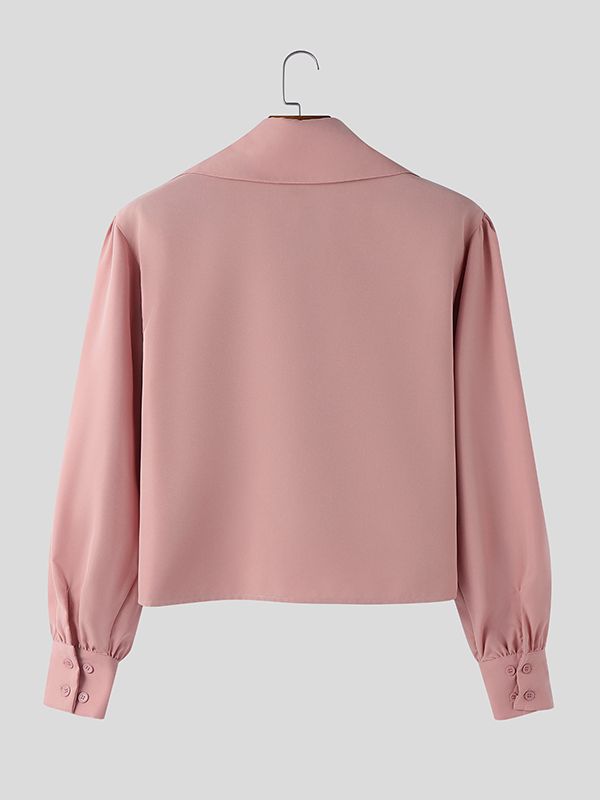 Men's 3D Floral Patchwork Cropped Long Sleeve Shirt SKUL45336