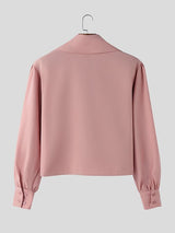 Men's 3D Floral Patchwork Cropped Long Sleeve Shirt SKUL45336