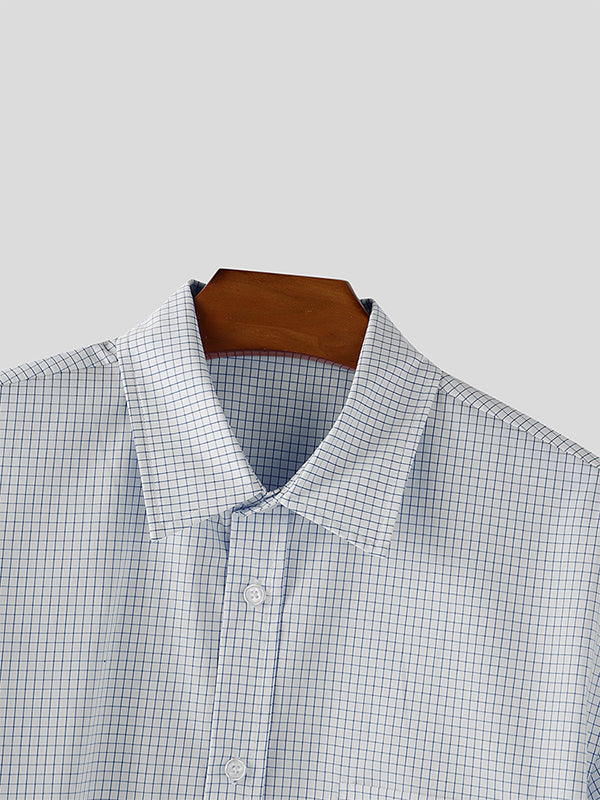 Men's Solid Color Textured Short Sleeve Shirt SKUL20269